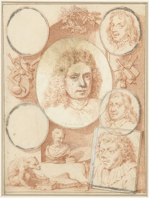 Compositie van portretten van verschillende kunstenaars Wall Art by Jacob Houbraken - High-Resolution Digital Print