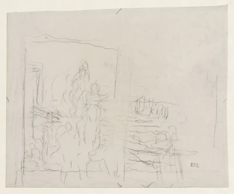 Compositieschets voor een figurenrijk stuk Wall Art by Pierre Cécile Puvis de Chavannes - High-Resolution Digital Print