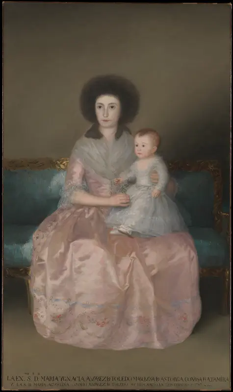 Condesa de Altamira and Her Daughter, María Agustina Wall Art by Goya (Francisco de Goya y Lucientes) - High-Resolution Digital Print