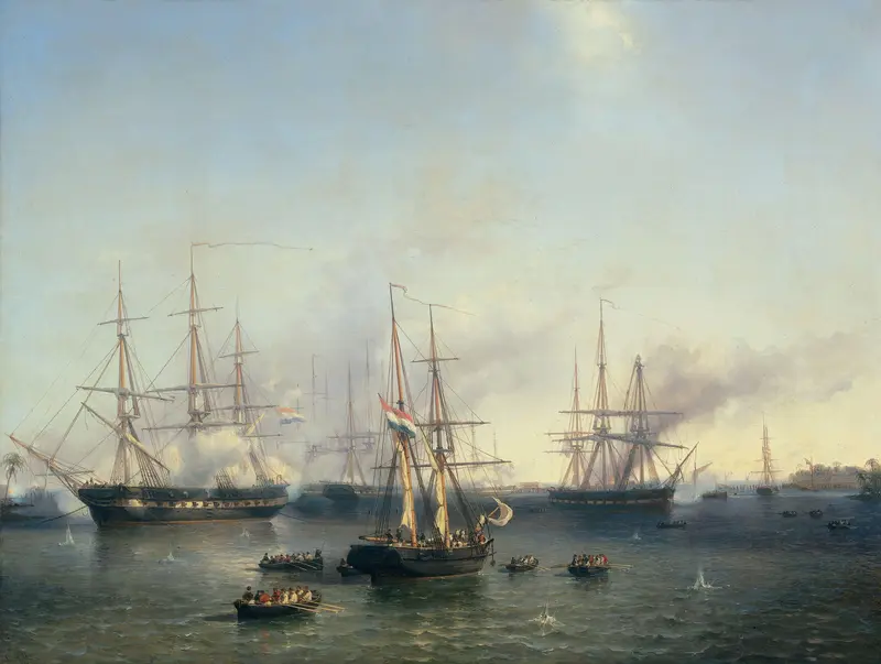 Conquest of Palembang, Sumatra in Indonesia, by Lieutenant-General De Kock, June 24, 1821 Wall Art by Unknown - High-Resolution Digital Print