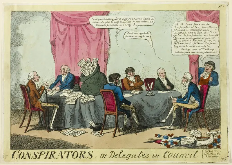Conspirators, or Delegates in Council Wall Art by George Cruikshank - High-Resolution Digital Print