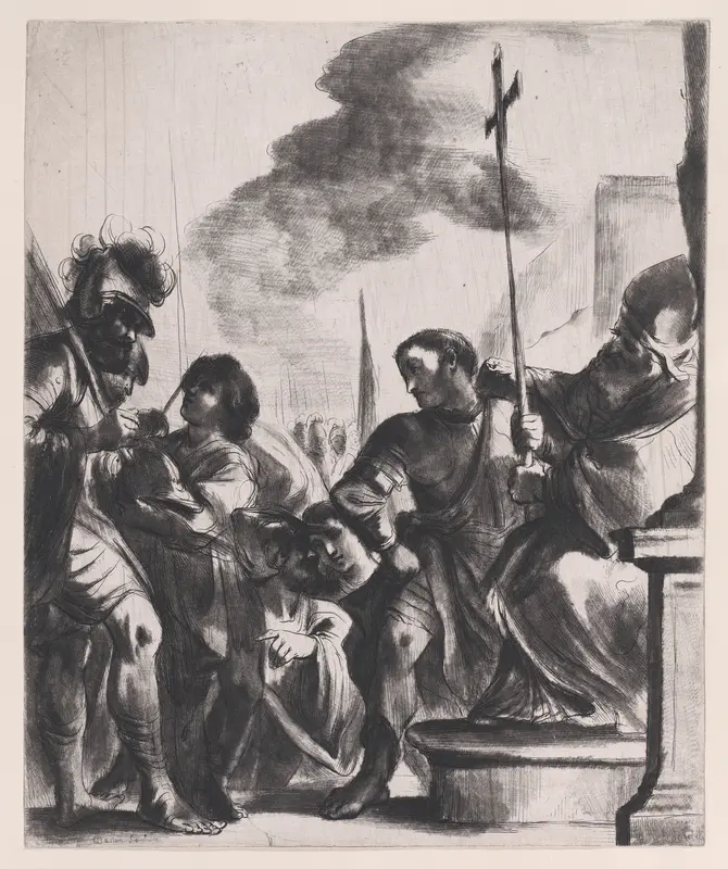 Constantine receiving the Faith banner, after Guercino Wall Art by Baron Dominique Vivant Denon - High-Resolution Digital Print