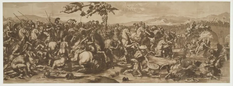 Constantine the Great Vanquishing the Tyrant Maxentius Wall Art by Jan de Bisschop - High-Resolution Digital Print