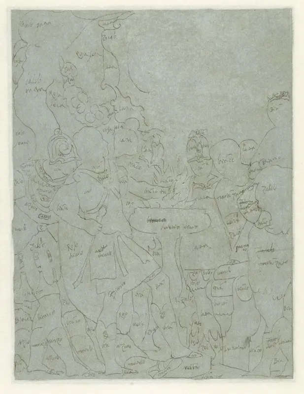 Contouren van Mucius Scaevola voor Porsenna Wall Art by Benedetto Caliari - High-Resolution Digital Print