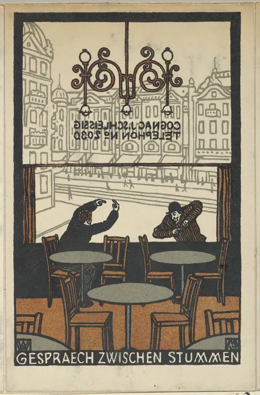 Conversation between Mutes (Gespraech zwischen Stummen) Wall Art by Moriz Jung - High-Resolution Digital Print
