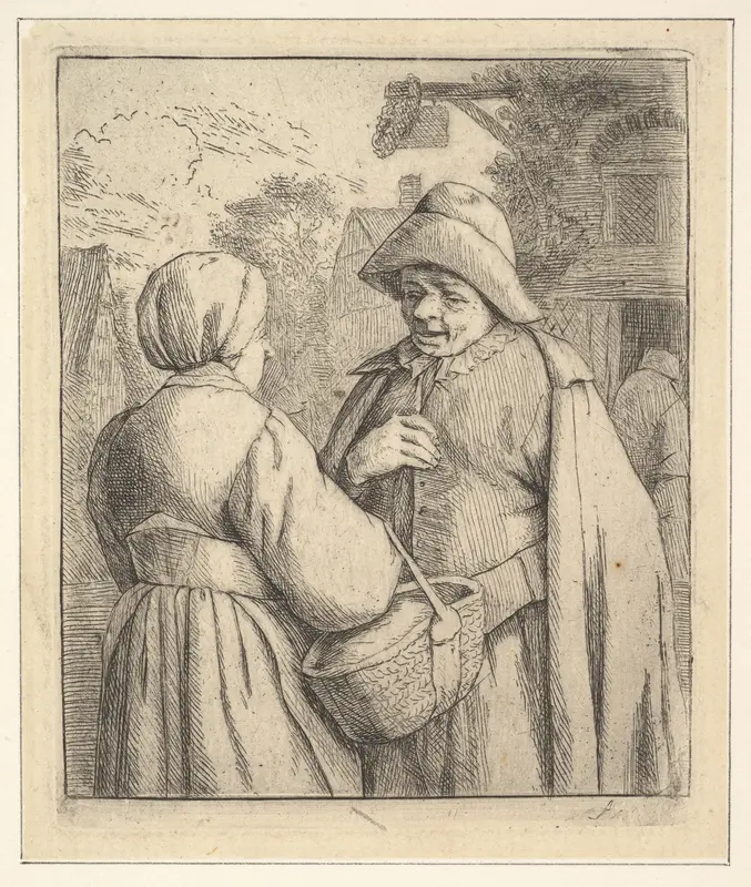 Conversation in the Street Wall Art by Adriaen van Ostade - High-Resolution Digital Print