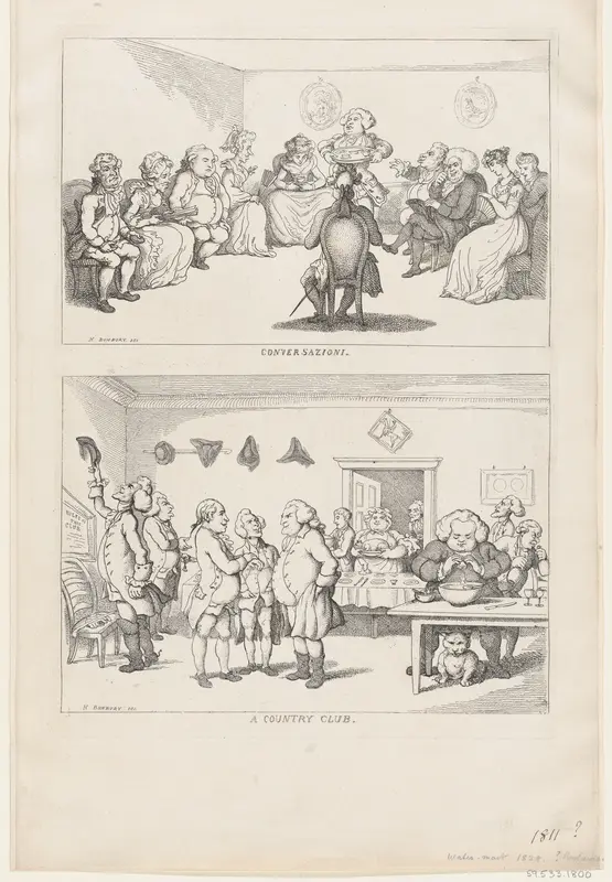 Conversazione, and A Country Club Wall Art by Thomas Rowlandson - High-Resolution Digital Print