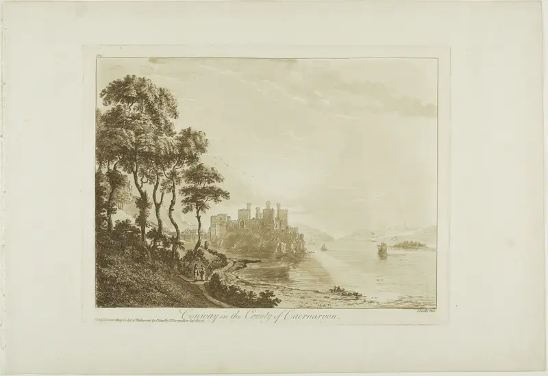 Conway in the County of Caernarvon, plate eleven from Twelve Views in North Wales