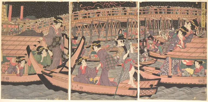 Cooling Off at Ryogoku in Edo