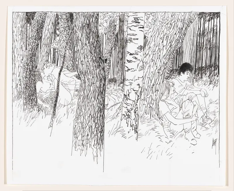 Copulerend paar in het bos Wall Art by Unknown - High-Resolution Digital Print