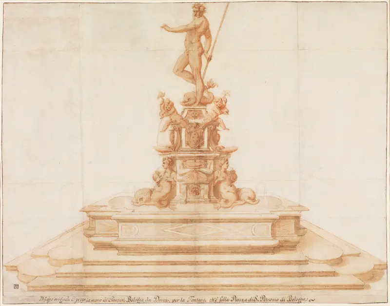 Copy after Giambologna's Neptune Fountain in Piazza San Petronio, Bologna