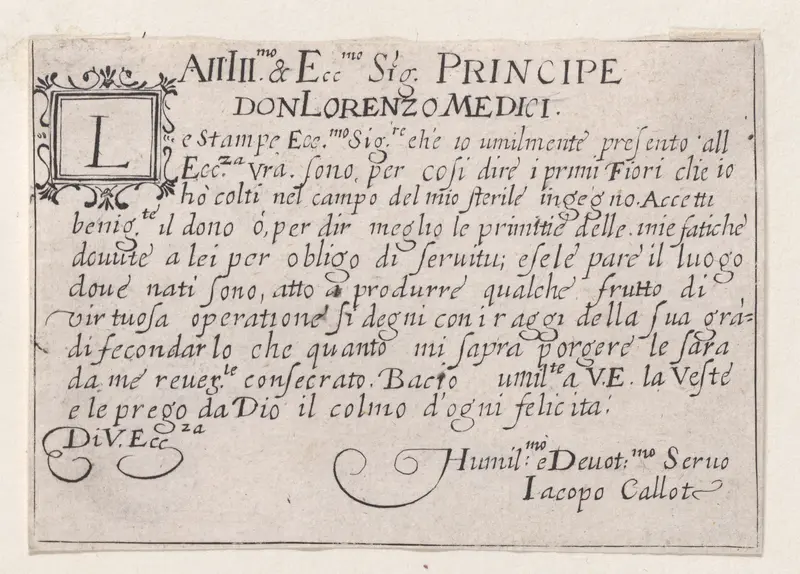 Copy of Dedication to Lorenzo de'Medici, from "Les Caprices" Series A, The Florence Set Wall Art by Anonymous - High-Resolution Digital Print