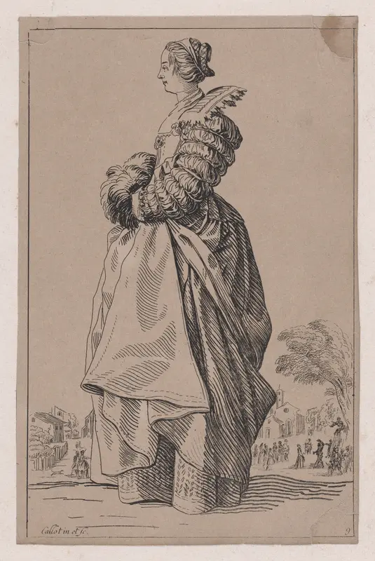 Copy of La Dame de Profil Ayant les Mains dans son Manchon (The Lady in Profile Having her Hands inside of her Muff), from "La Noblesse" (The Nobility) Wall Art by Anonymous - High-Resolution Digital Print