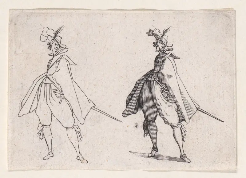 Copy of Le Gentilhomme au Grand Manteau, Vu de Face (Gentleman with a Large Mantle, Viewed from the Front), from "Les Caprices" Series A, The Florence Set Wall Art by Anonymous - High-Resolution Digital Print