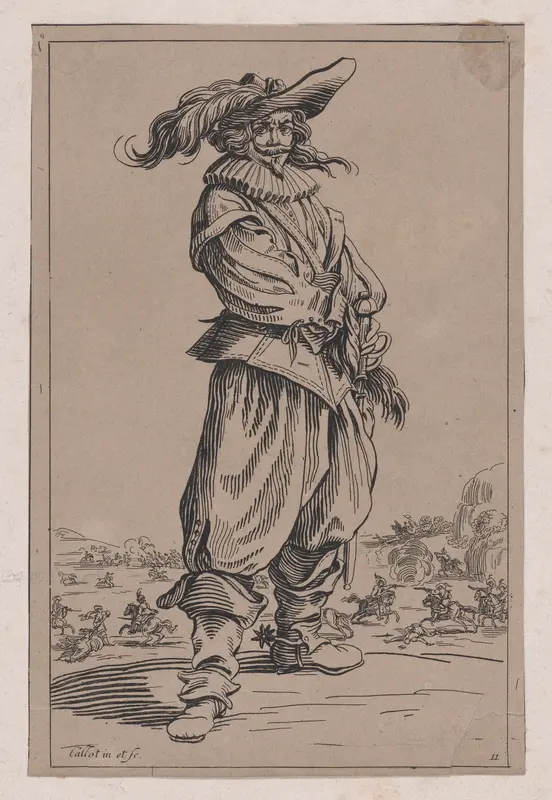 Copy of Le Guerrier au Chapeau Orné d'une Grande Plume (The Officer with a Large Feather in His Hat), from "La Noblesse" (The Nobility) Wall Art by Anonymous - High-Resolution Digital Print