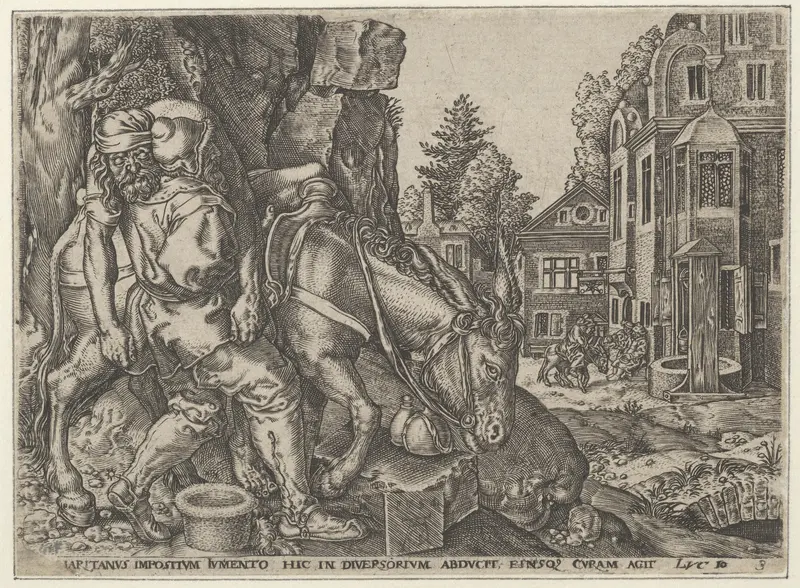 Copy of The Good Samaritan Putting the Traveller on His Donkey, from The Parable of the Good Samaritan Wall Art by Anonymous - High-Resolution Digital Print
