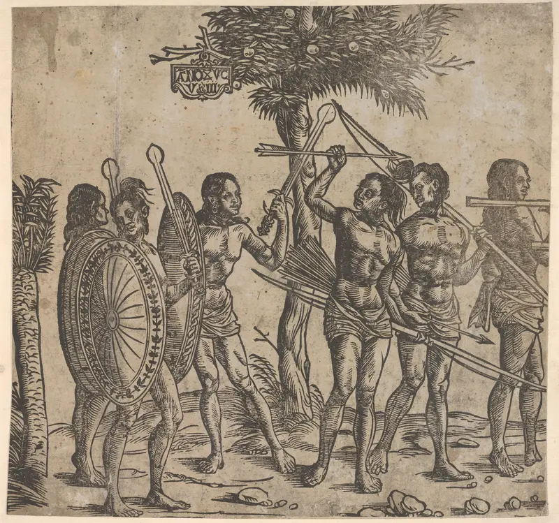 Copy of The King of Colchin, from "Set of Exotic Races" Wall Art by Hans Burgkmair - High-Resolution Digital Print