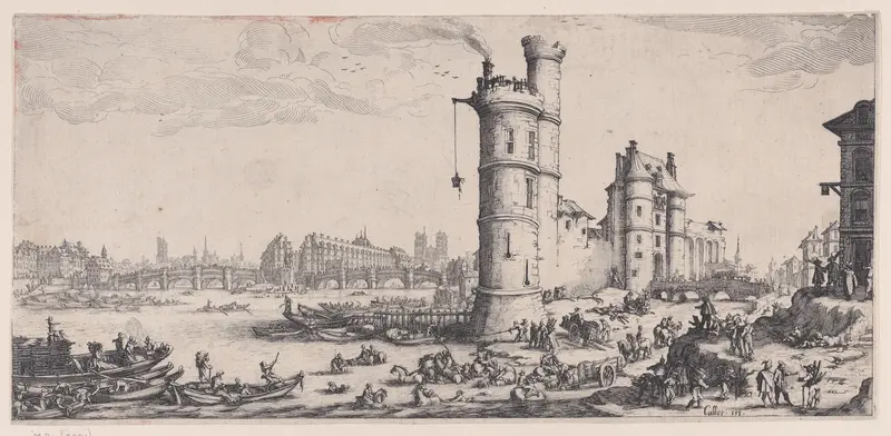 Copy of Vue de Pont-Neuf (View of the Pont Neuf), from "Les Deux Grandes Vues de Paris" (The Two Large Views of Paris) Wall Art by Anonymous - High-Resolution Digital Print