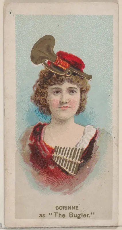Corinne as "The Bugler," from the series Fancy Dress Ball Costumes (N73) for Duke brand cigarettes Wall Art by W. Duke, Sons & Co. - High-Resolution Digital Print