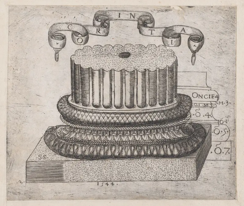 Corinthian base, from "Speculum Romanae Magnificentiae" Wall Art by Sebastiano Serlio - High-Resolution Digital Print