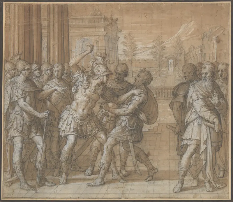 Coriolanus Vows Eternal Hatred to Rome Wall Art by Henri Lérambert - High-Resolution Digital Print