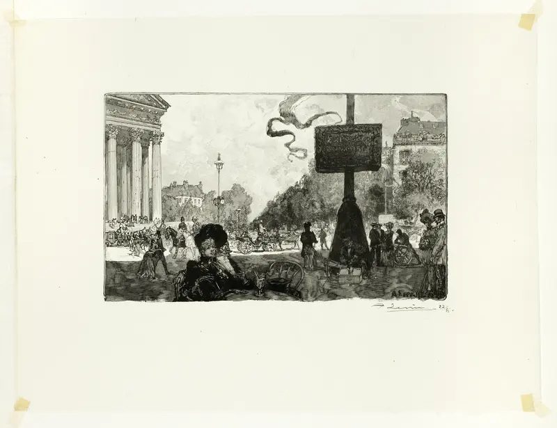 Corner of the Rue Royale, plate sixteen from Le Long de la Seine et des Boulevards