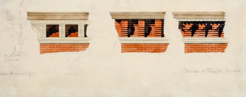 Cornice Studies, Chicago, Illinois, Design Drawing