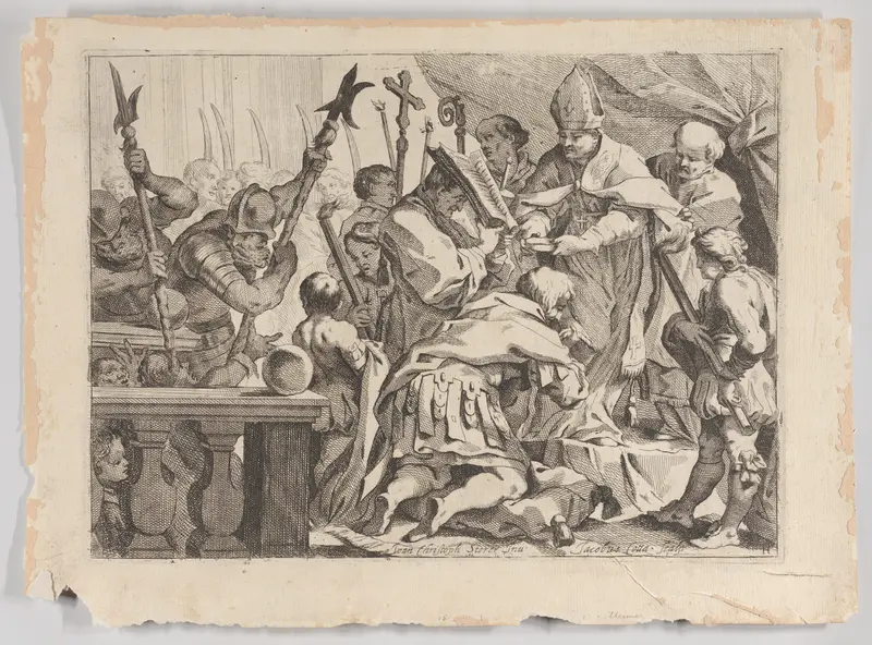 Coronation of Emperor Othon celebrated in San Ambrogio, Milan Wall Art by Jacopo Cotta - High-Resolution Digital Print