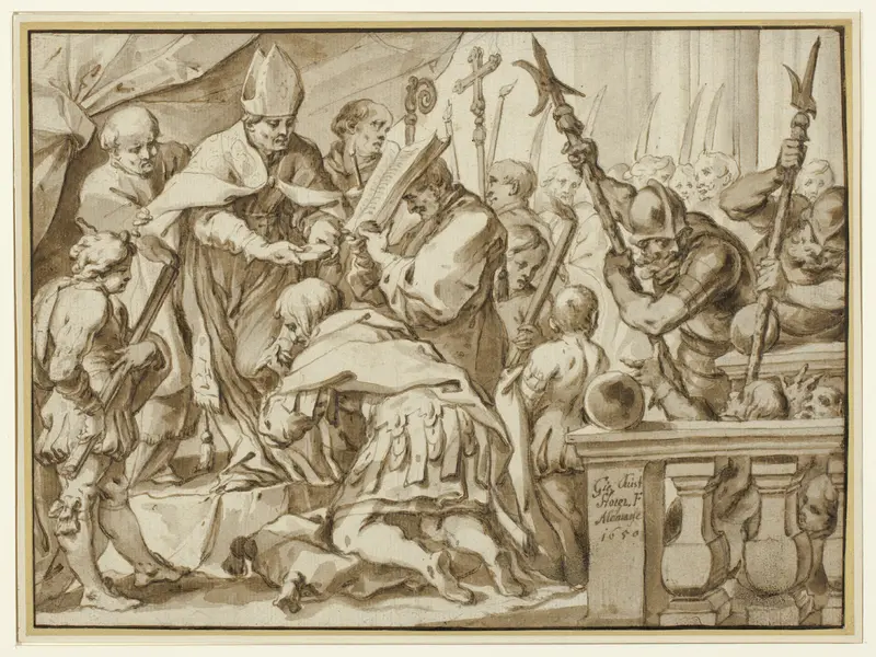 Coronation of Otto the Great in the Church of Saint'Ambrogio, Milan Wall Art by Johann Christoph Storer - High-Resolution Digital Print