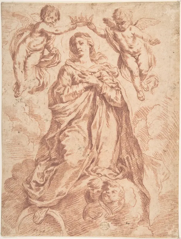 Coronation of the Virgin Wall Art by Anonymous, Spanish, 17th century - High-Resolution Digital Print