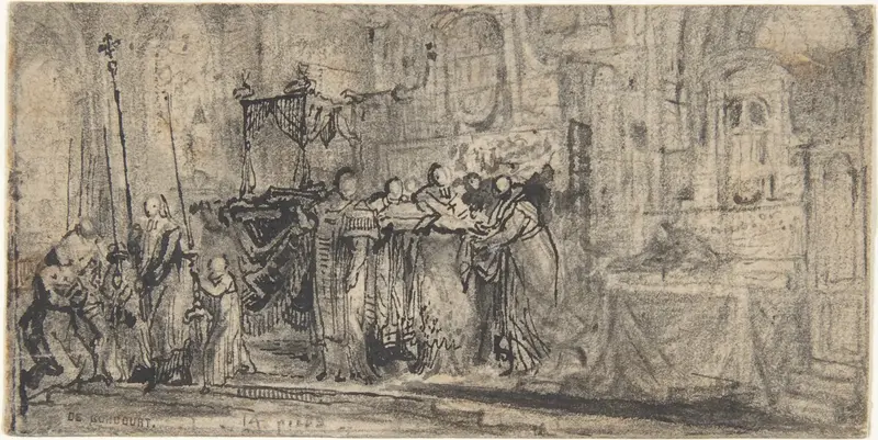 Coronation Regalia Carried in Procession at Saint-Denis Wall Art by Gabriel de Saint-Aubin - High-Resolution Digital Print
