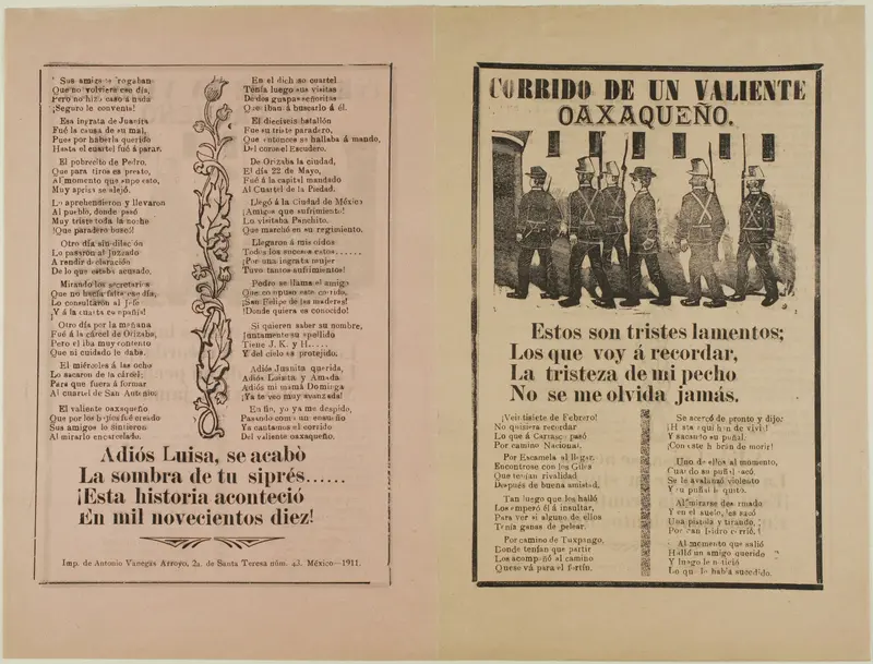 Corrido of A Brave Oaxacan Wall Art by José Guadalupe Posada - High-Resolution Digital Print