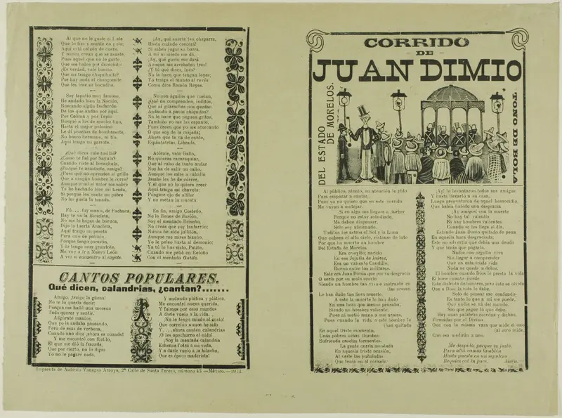 Corrido of Juan Dimio Wall Art by José Guadalupe Posada - High-Resolution Digital Print