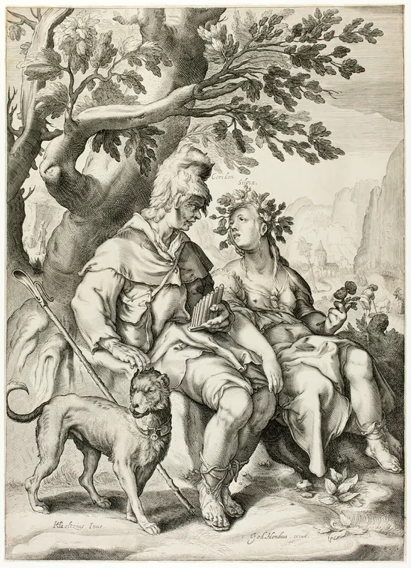 Corydon and Sylvia Wall Art by Jacob Matham - High-Resolution Digital Print