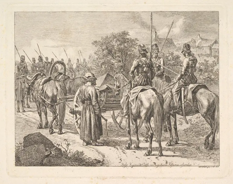 Cossacks Escorting the Regimental Cassone Wall Art by Johann Christoph Erhard - High-Resolution Digital Print