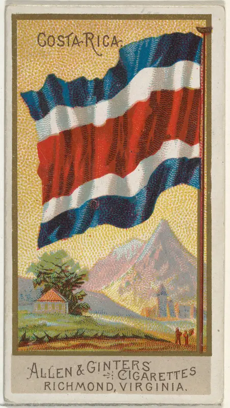 Costa Rica, from Flags of All Nations, Series 2 (N10) for Allen & Ginter Cigarettes Brands Wall Art by Allen & Ginter - High-Resolution Digital Print