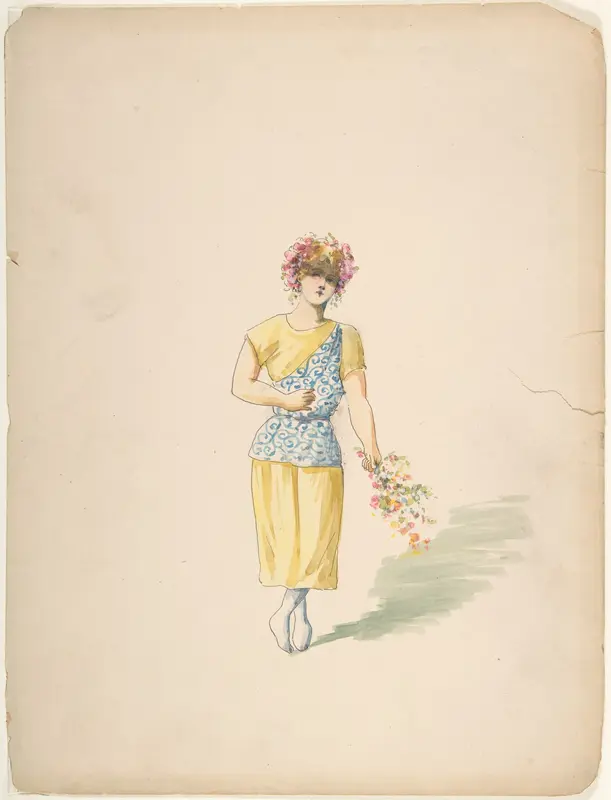 Costume for a Youth in Yellow and Blue Wall Art by Charles Bianchini - High-Resolution Digital Print
