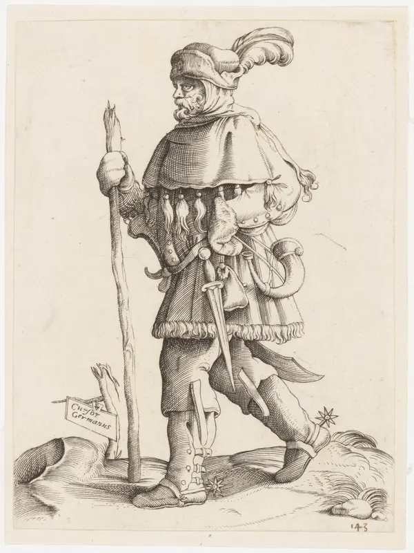 Costume Plate: German Messenger Wall Art by Enea Vico - High-Resolution Digital Print