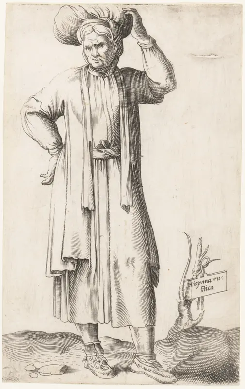 Costume Plate: Hispania Rustica (with laundry on head) Wall Art by Enea Vico - High-Resolution Digital Print