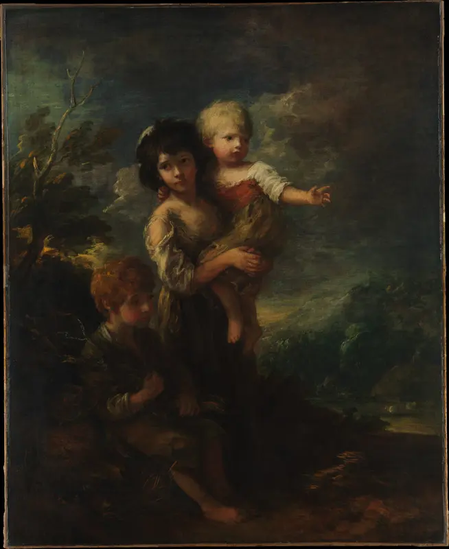 Cottage Children (The Wood Gatherers) Wall Art by Thomas Gainsborough - High-Resolution Digital Print