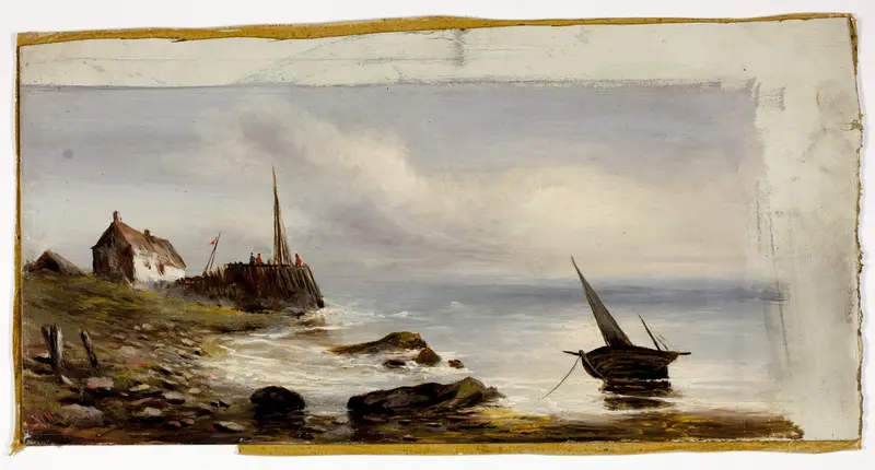 Cottage on the Shore Wall Art by Unknown artist - High-Resolution Digital Print