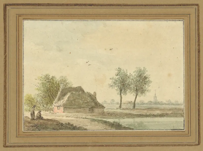 Cottage with a Distant Village Wall Art by French - High-Resolution Digital Print