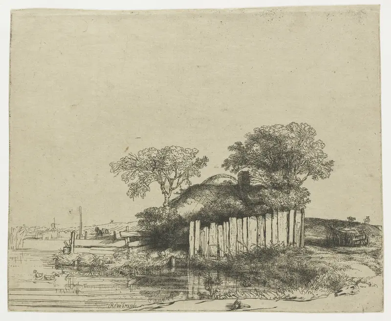 Cottage with a white paling Wall Art by Unknown - High-Resolution Digital Print