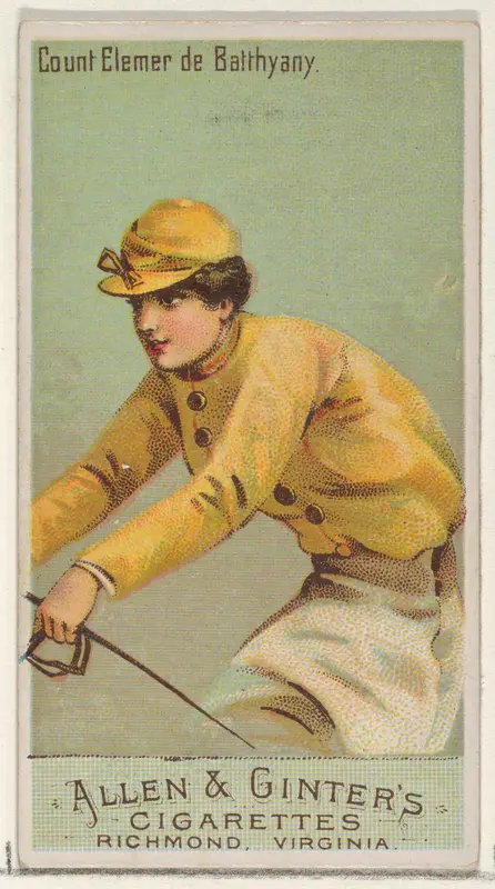 Count Elemer de Batthyany, from the Racing Colors of the World series (N22a) for Allen & Ginter Cigarettes Wall Art by Allen & Ginter - High-Resolution Digital Print