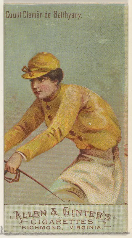 Count Elemer de Batthyany, from the Racing Colors of the World series (N22b) for Allen & Ginter Cigarettes Wall Art by Allen & Ginter - High-Resolution Digital Print