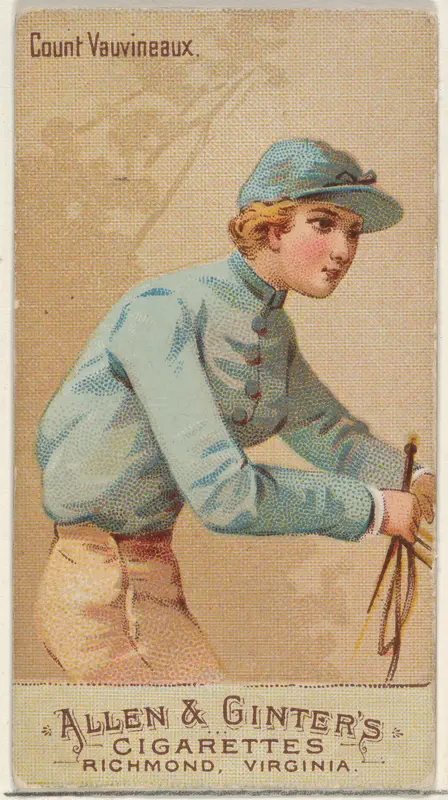 Count Vauvineaux, from the Racing Colors of the World series (N22b) for Allen & Ginter Cigarettes Wall Art by Allen & Ginter - High-Resolution Digital Print
