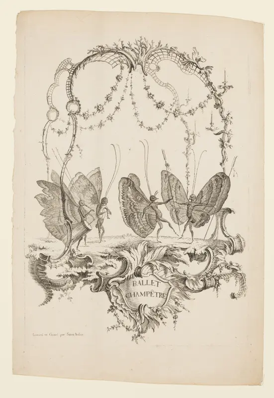Country Ballet (Ballet Champêtre), from Essai de Papilloneries Humaines par Saint Aubin Wall Art by Charles Germain de Saint-Aubin - High-Resolution Digital Print