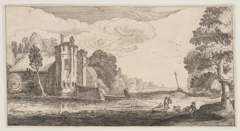 Country House with Two Hexagonal Towers, from Landscapes (Playsante Lantschappen)