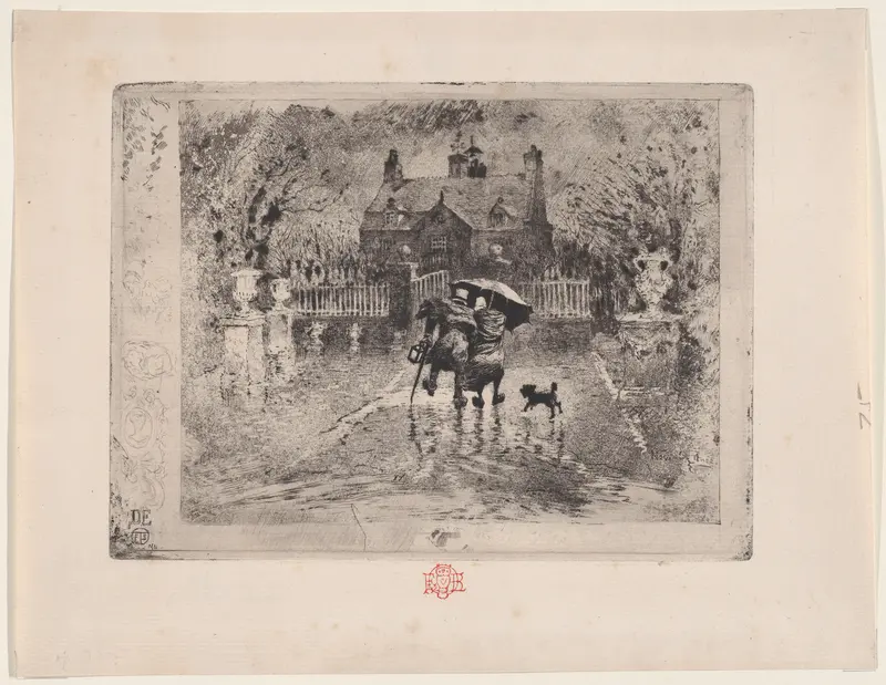 Country Neighbors (Les Voisins de Campagne) Wall Art by Félix-Hilaire Buhot - High-Resolution Digital Print