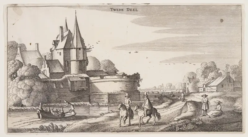 Country Road Along a Village with a Bastion, from Landscapes (Playsante Lantschappen)